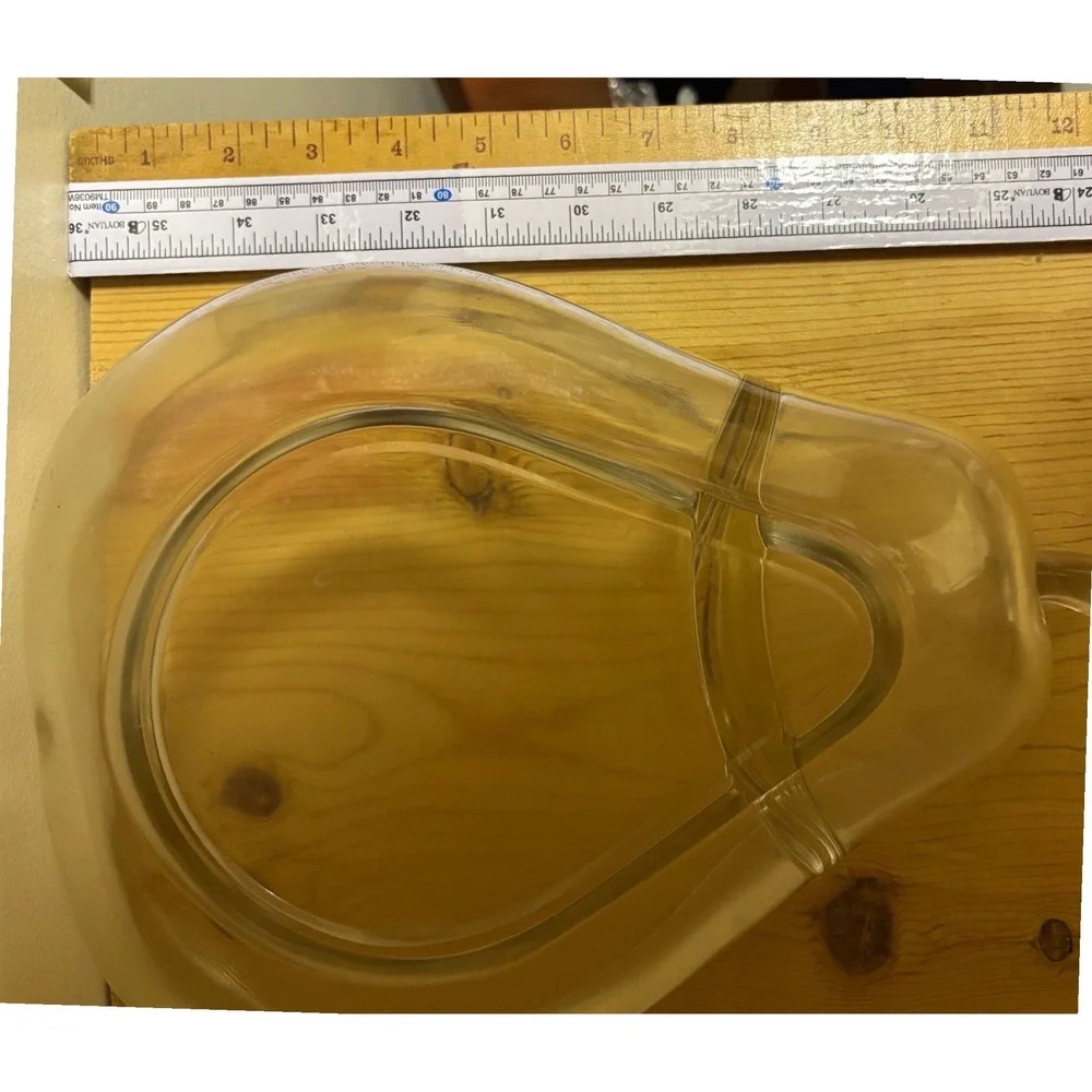 Vintage‎ Clear Glass Pear Shaped with stem Serving fruit bowl Candy Dish